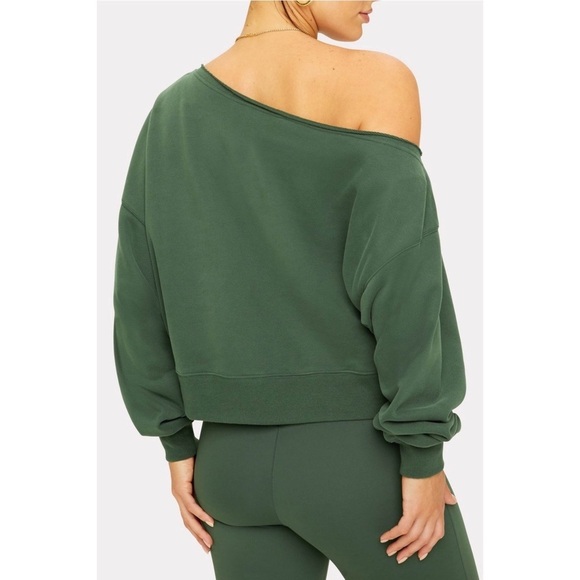 YITTY • Deep Cactus Major Label Everyday Off-The-Shoulder Terry Sweatshirt - Picture 6 of 12
